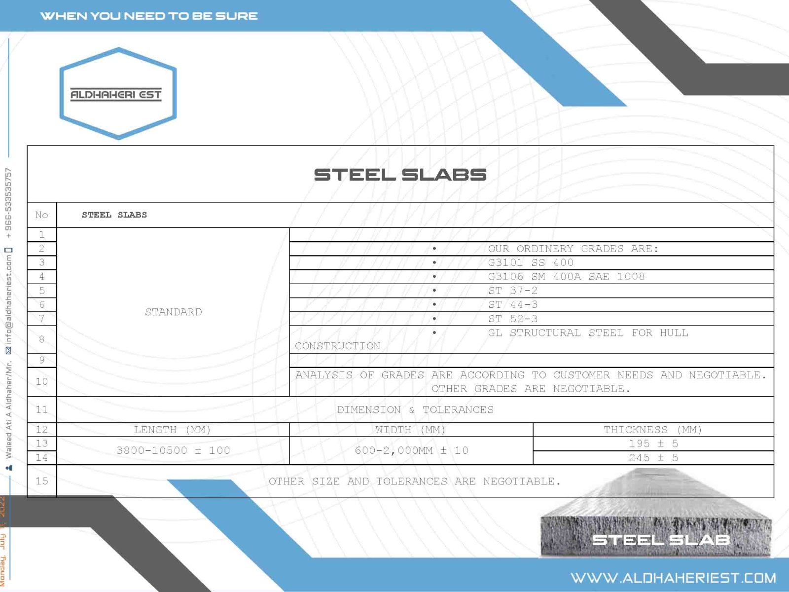 STEEL LOW SLAB